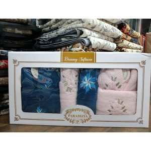 حوله تن پوش ست عروس و داماد برند پارادیسیا 10 تکه (صورتی، سورمه ای) - کالا قسط آرام