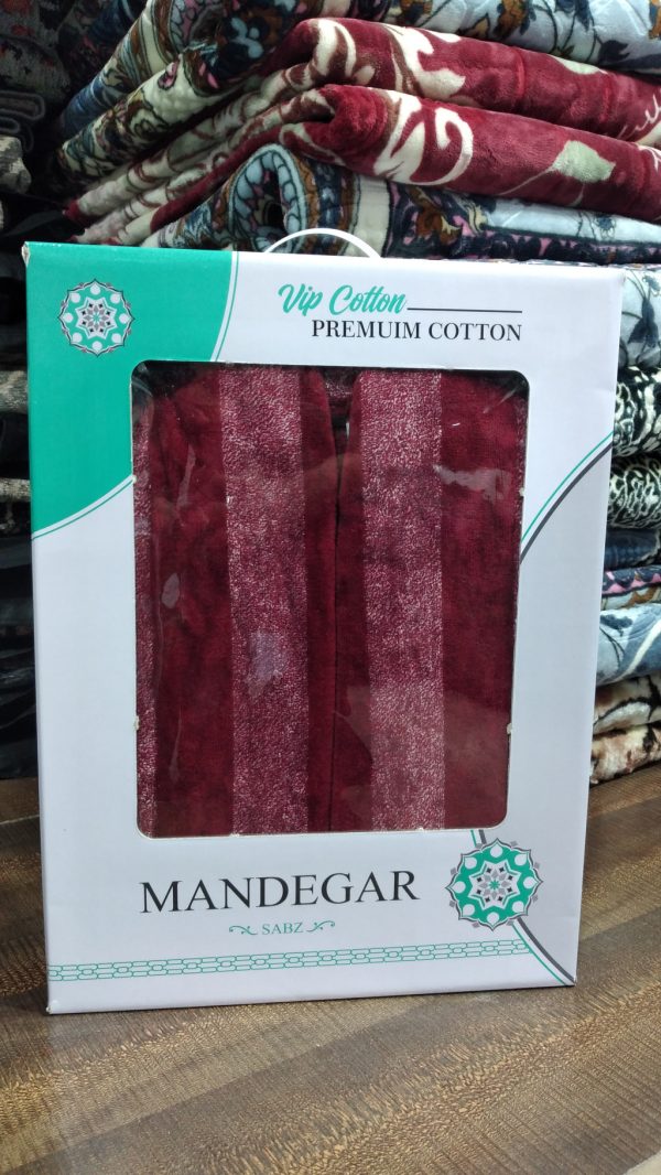 حوله تن پوش ماندگار سایز 125 ( L ) زرشکی، نخ رومی - کالا قسط آرام