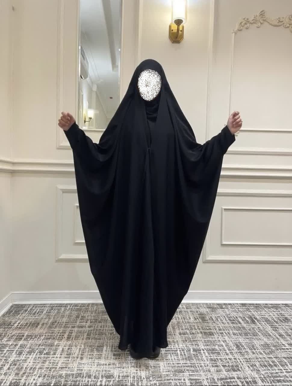 چادر مشکی مدل عبایی پارچه حریر اسود - کالا قسط آرام